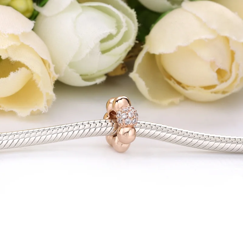 (Bild für) PANDORA Polierter Pave-Perlen-Abstandsanhänger - 788310CZ - Ansicht 2