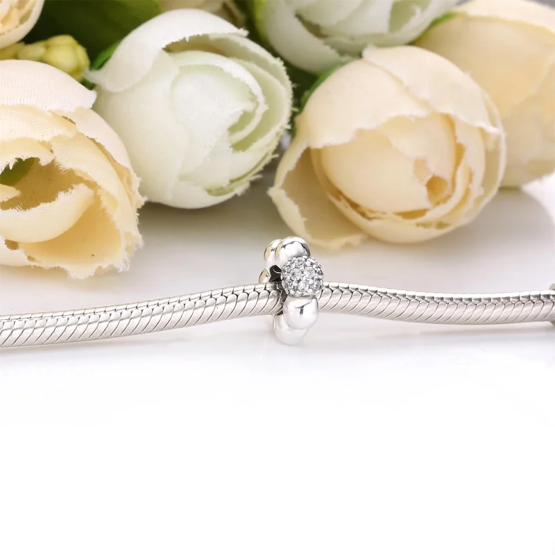 (Bild für) PANDORA Polierter Pave-Perlen-Abstandsanhänger - 798310CZ - Ansicht 2