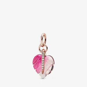 (Bild für) PANDORA Rosa Murano-Glas-Blatt-Anhänger - 388258PMU