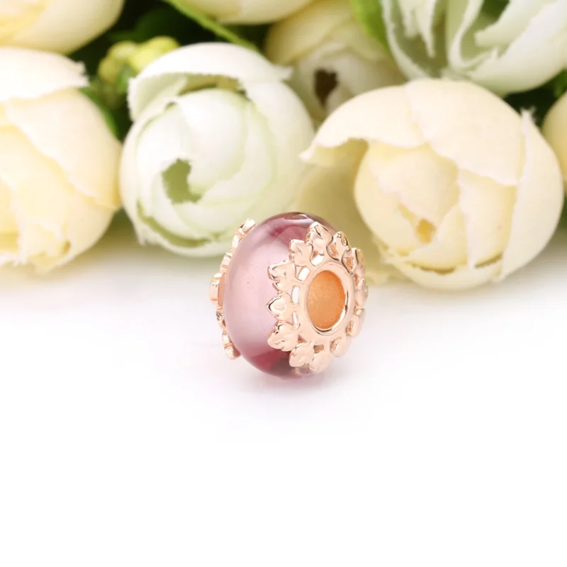 (Bild für) PANDORA Rosa Murano-Glas-Blätter-Charm - 788244 - Ansicht 2