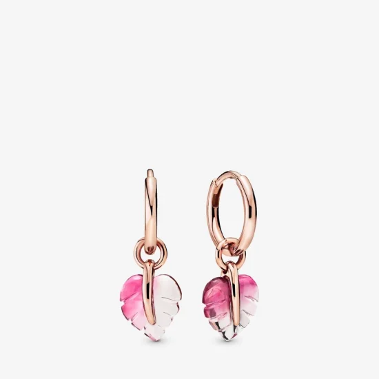 (Bild für) PANDORA Rosa Muranoglas-Blatt-Creolen - 288317PMU