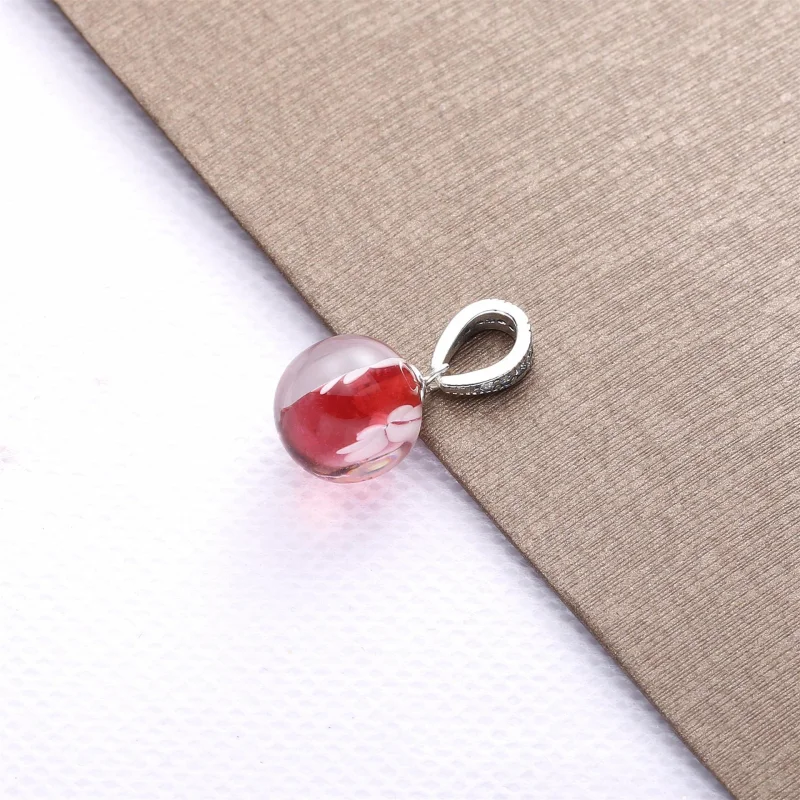 (Bild für) PANDORA Rosa Pfirsichblüten-Blumen-Anhänger aus Muranoglas - 798082CZ - Ansicht 4