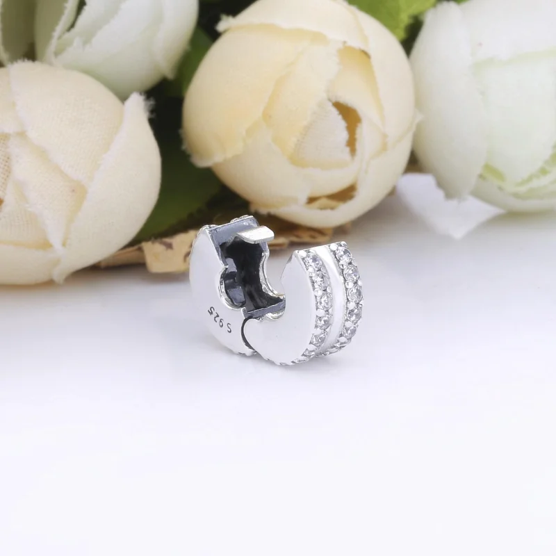 (Bild für) PANDORA Doppelt gefütterter Pavé-Clip-Charm - 798422C01 - Ansicht 4