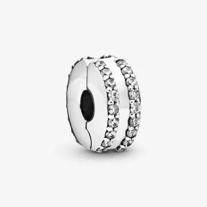 (Bild für) PANDORA Doppelt gefütterter Pavé-Clip-Charm - 798422C01