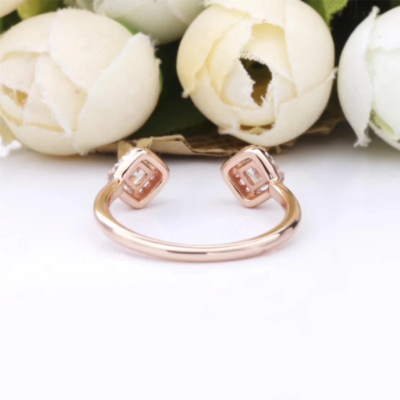 (Bild für) PANDORA Roségoldener, quadratischer, glitzernder offener Ring - 188506C01 - Ansicht 3