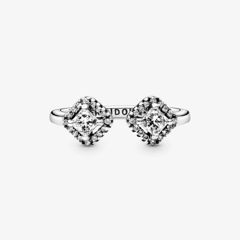 (Bild für) PANDORA Square Sparkle Offener Ring - 198506C01 - Ansicht 2