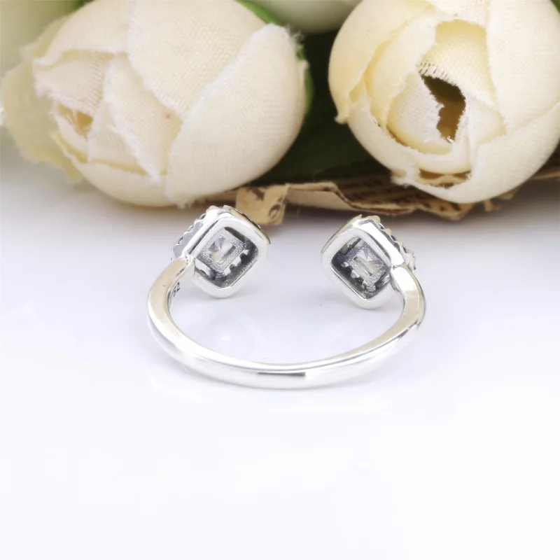 (Bild für) PANDORA Square Sparkle Offener Ring - 198506C01 - Ansicht 3