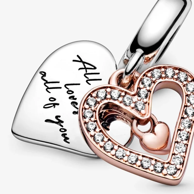(Bild für) PANDORA Funkelndes Freehand-Herz-Anhänger-Charm - 788693C01 - Ansicht 3
