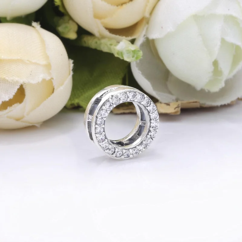 (Bild für) PANDORA Kreis-Pavé-Clip-Charm - 798600C01 - Ansicht 2