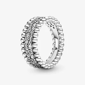 (Bild für) PANDORA Pavé-Bandring mit Perlen - 198676C01