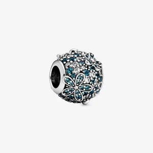 (Bild für) PANDORA Aquamariner Gänseblümchen-Charm mit Pavé-Motiv - 798797C01