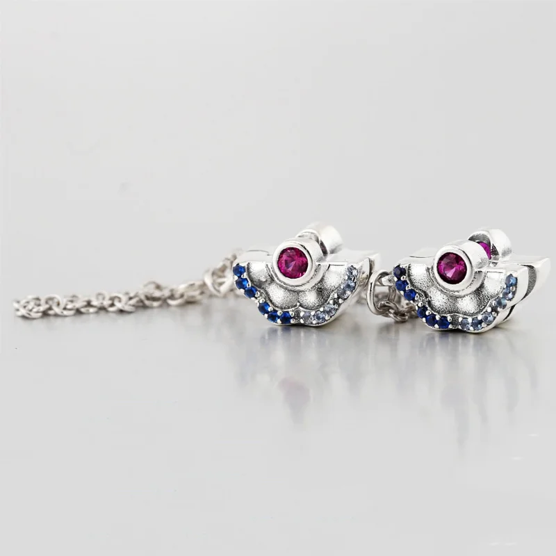 (Bild für) PANDORA Blau-Rosa Fächer-Sicherheitsketten-Clip-Charm - 798163SRUMX - Ansicht 2