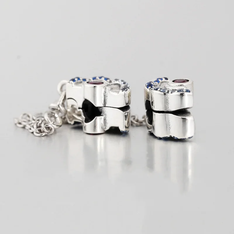 (Bild für) PANDORA Blau-Rosa Fächer-Sicherheitsketten-Clip-Charm - 798163SRUMX - Ansicht 3
