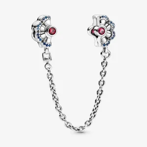 (Bild für) PANDORA Blau-Rosa Fächer-Sicherheitsketten-Clip-Charm - 798163SRUMX