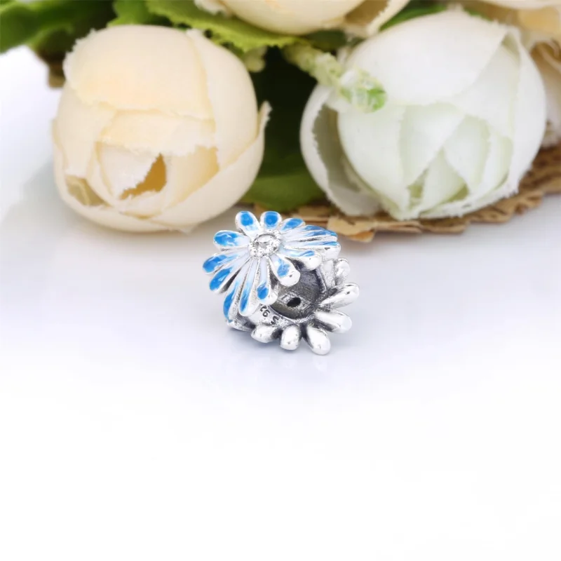 (Bild für) PANDORA Blaues Gänseblümchen-Blumen-Charm - 798775C01 - Ansicht 2