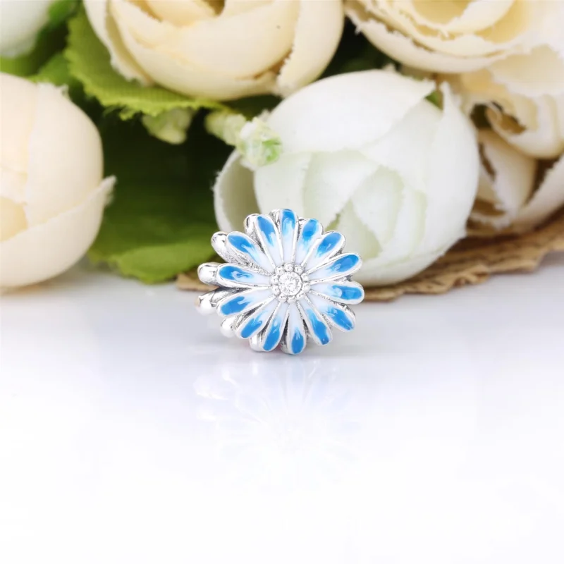 (Bild für) PANDORA Blaues Gänseblümchen-Blumen-Charm - 798775C01 - Ansicht 3