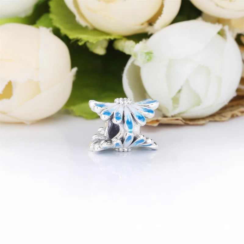 (Bild für) PANDORA Blaues Gänseblümchen-Blumen-Charm - 798775C01 - Ansicht 4