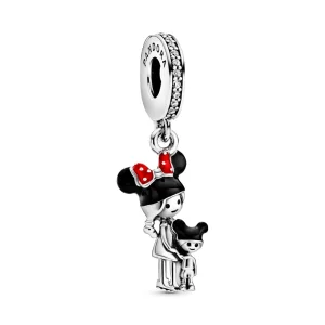 (Bild für) PANDORA Disney-Anhänger aus Sterlingsilber für Mama und Kind mit klarem Zirkonia, schwarzer und roter Emaille - 798805C01