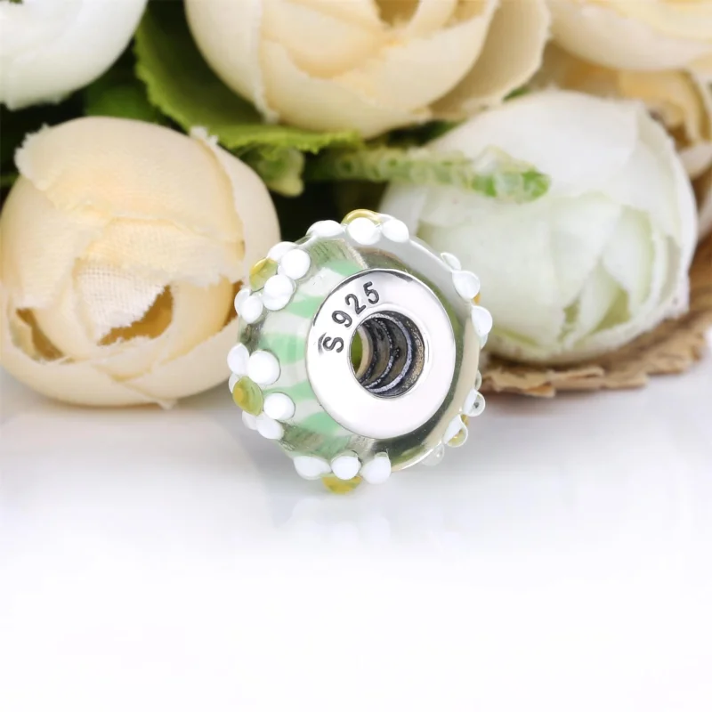 (Bild für) Pandora Gänseblümchen-Glas-Murano-Charm - 798798C00 - Ansicht 3