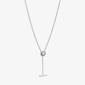 (Bild für) PANDORA Herz-Halskette mit Pavé-Kreis-Logo und T-Steg - 399050C01-80