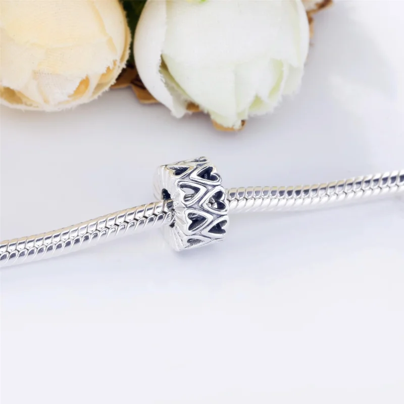 (Bild für) PANDORA Openwork Freehand Heart Spacer Charm - 798694C00 - Ansicht 4