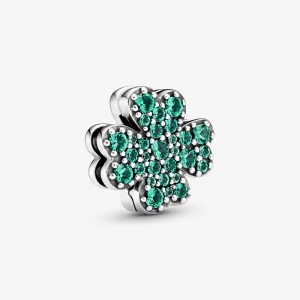 (Bild für) PANDORA Pavé-Clip-Charm mit vierblättrigem Kleeblatt - 798601C01