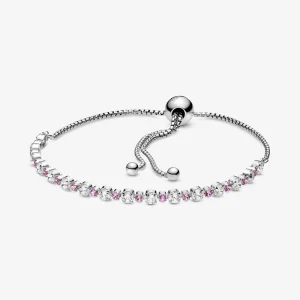 (Bild für) PANDORA Pink & Clear Sparkle Slider Armband - 598517C02