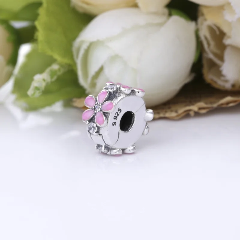 (Bild für) PANDORA Rosa Gänseblümchen-Blumen-Clip-Charm - 798809C01 - Ansicht 2