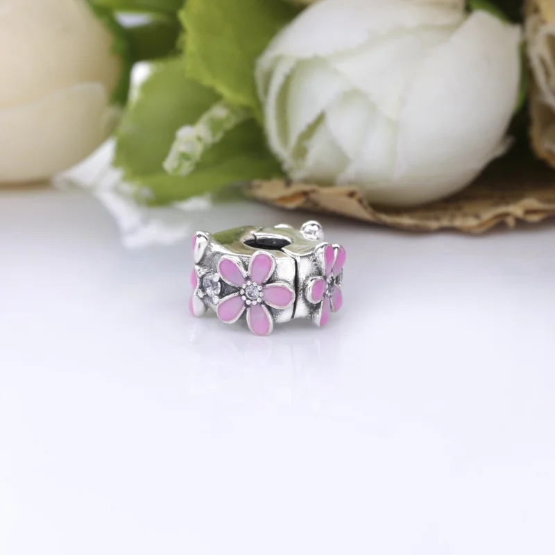 (Bild für) PANDORA Rosa Gänseblümchen-Blumen-Clip-Charm - 798809C01 - Ansicht 3