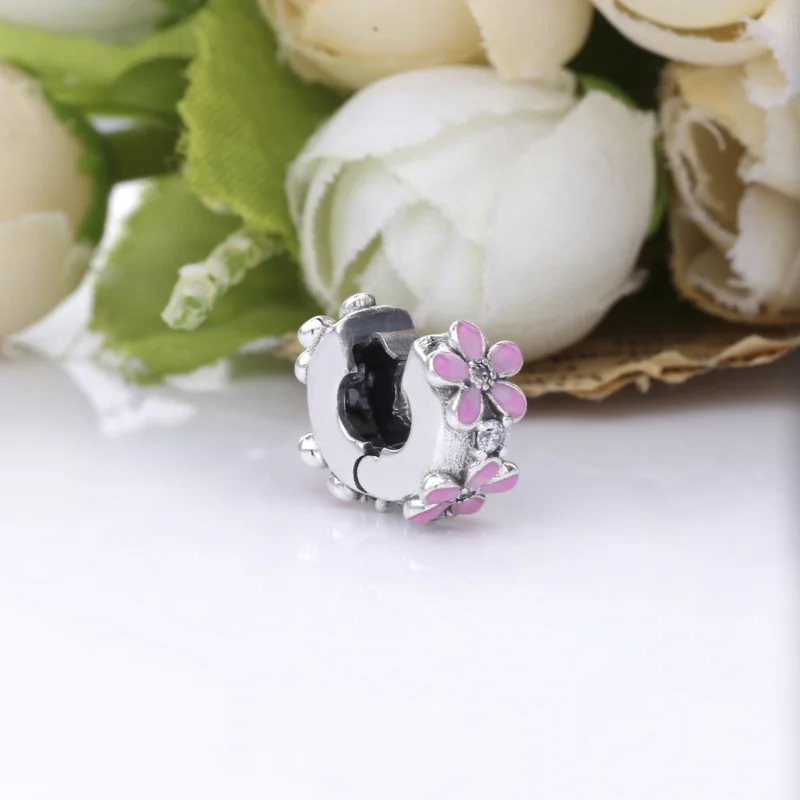 (Bild für) PANDORA Rosa Gänseblümchen-Blumen-Clip-Charm - 798809C01 - Ansicht 5