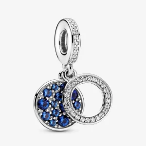 (Bild für) PANDORA Sparkling Blue Disc Double Dangle Charm - 799186C01