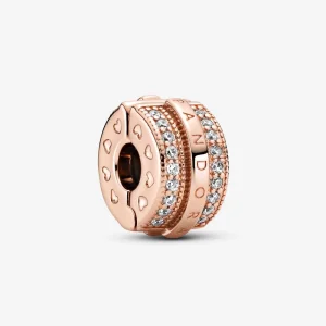 (Bild für) PANDORA Sparkling Pavé Lines & Logo Clip-Charm - 789042C01