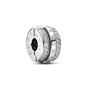 (Bild für) PANDORA Sparkling Pavé Lines & Logo Clip-Charm - 799042C01