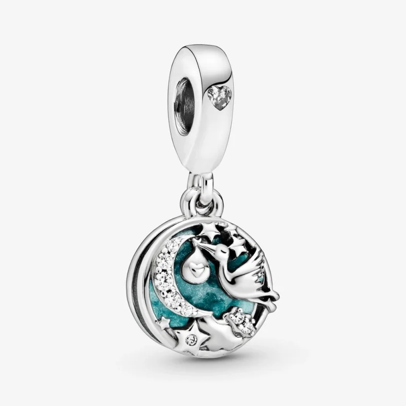 (Bild für) PANDORA Storch & Funkelnde Sterne Charm-Anhänger - 798895C01