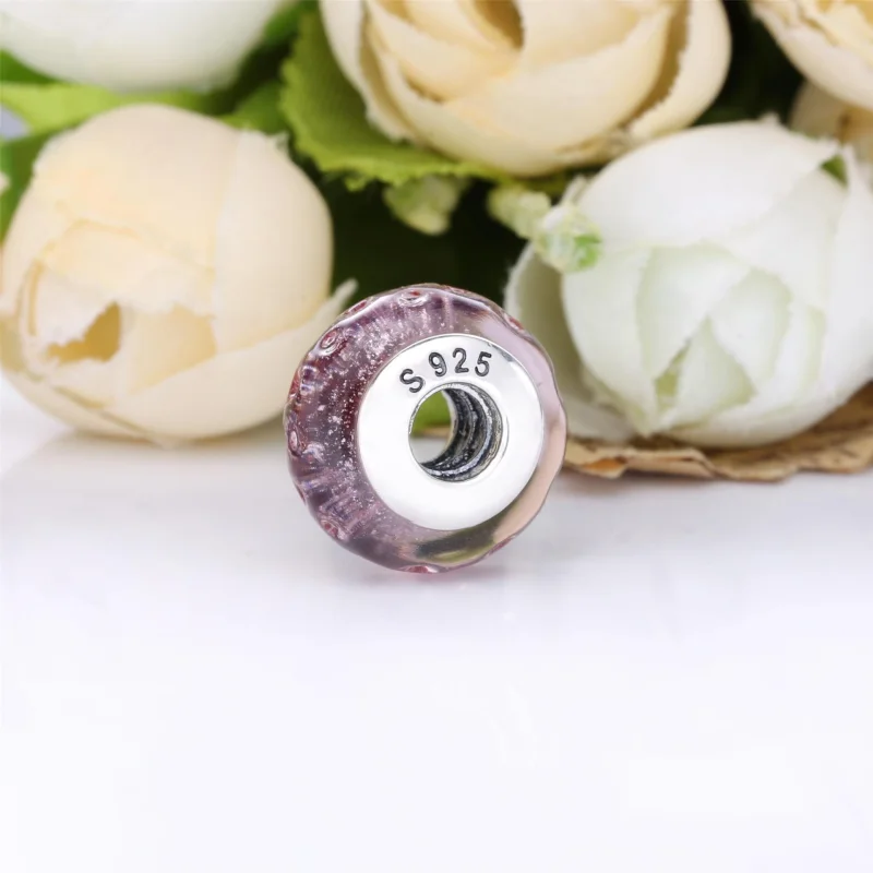 (Bild für) PANDORA Wavy Fancy Pink Murano Glas Charm - 798872C00 - Ansicht 3