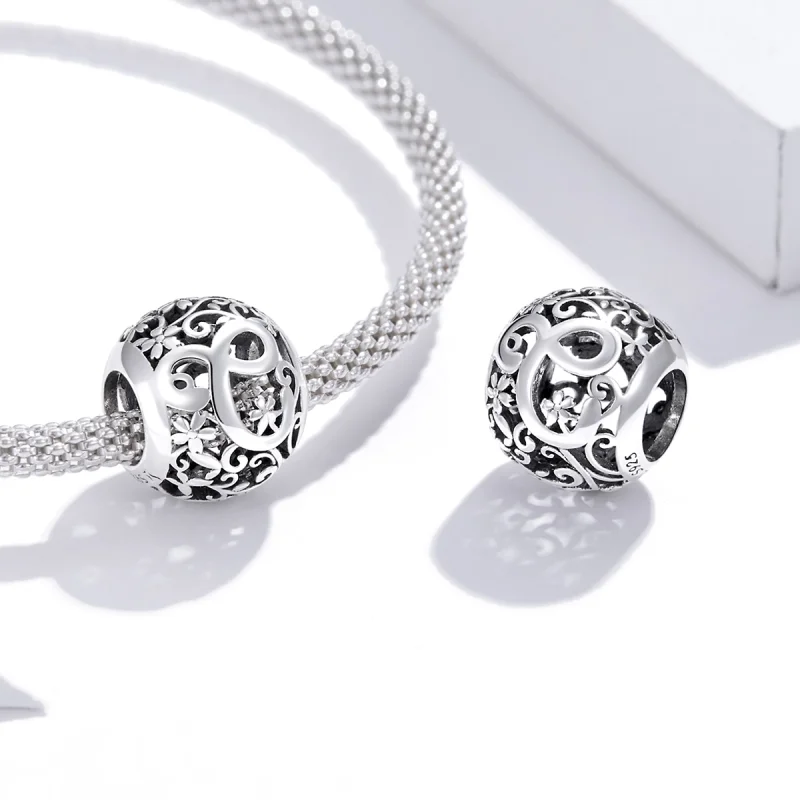 (Bild für) Charm mit durchbrochenem Blumen-Buchstabe C im Pandora-Stil - SCC1444-C - Ansicht 4