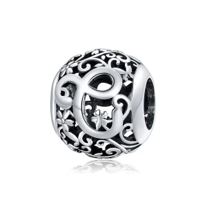 (Bild für) Charm mit durchbrochenem Blumen-Buchstabe C im Pandora-Stil - SCC1444-C