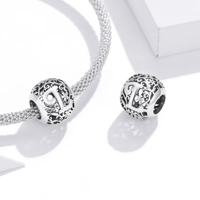 (Bild für) Charm mit durchbrochenem Blumen-Buchstabe L im Pandora-Stil - SCC1444-L - Ansicht 4