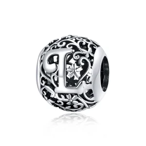 (Bild für) Charm mit durchbrochenem Blumen-Buchstabe L im Pandora-Stil - SCC1444-L