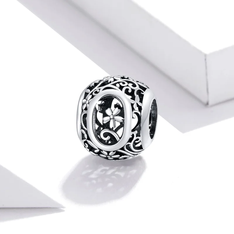 (Bild für) Charm mit durchbrochenem Blumen-Buchstabe O im Pandora-Stil - SCC1444-O - Ansicht 2