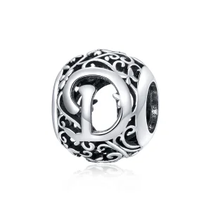 (Bild für) Charm mit durchbrochenem Blumen-Buchstaben D im Pandora-Stil - SCC1444-D