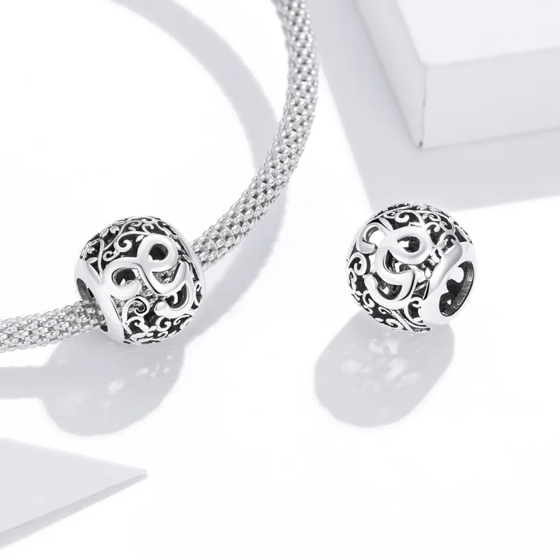 (Bild für) Charm mit durchbrochenem Blumen-Buchstaben G im Pandora-Stil - SCC1444-G - Ansicht 4