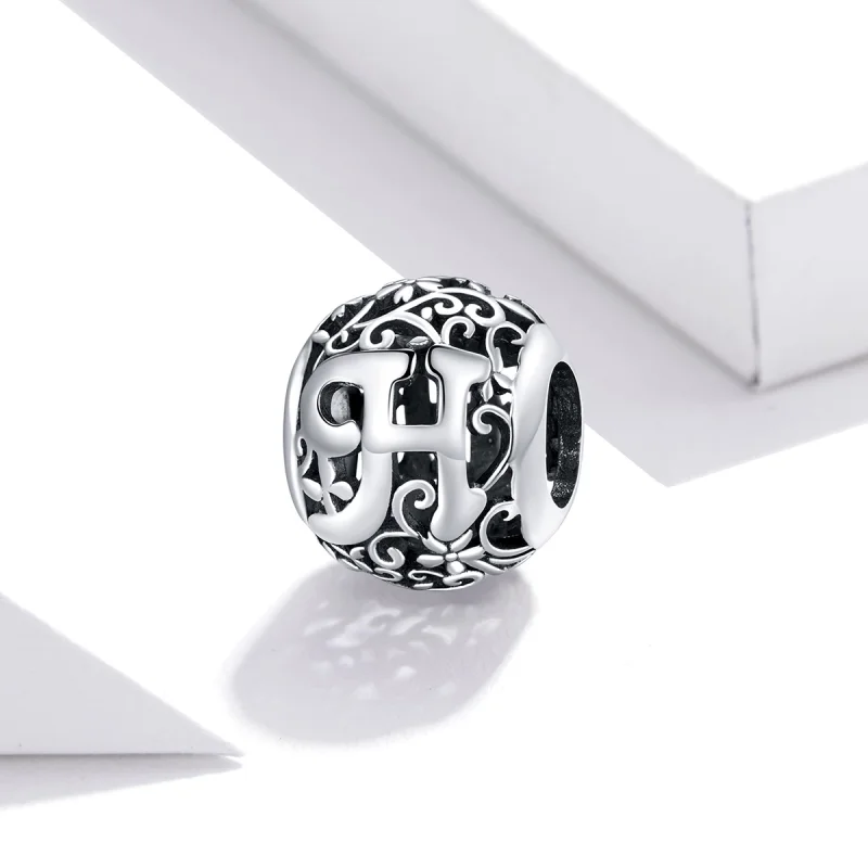 (Bild für) Charm mit durchbrochenem Blumenbuchstabe H im Pandora-Stil - SCC1444-H - Ansicht 2