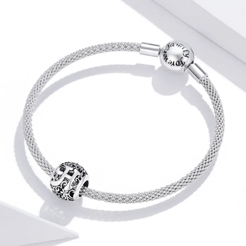 (Bild für) Charm mit durchbrochenem Blumenbuchstabe H im Pandora-Stil - SCC1444-H - Ansicht 3