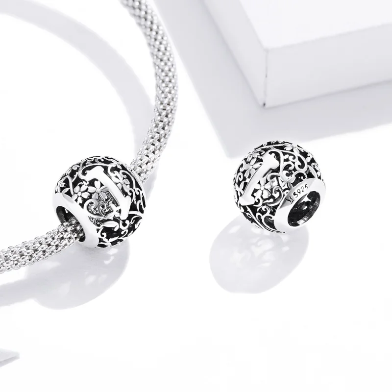 (Bild für) Charm mit durchbrochenem Blumenbuchstabe I im Pandora-Stil - SCC1444-I - Ansicht 4