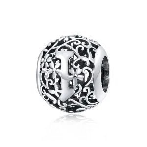 (Bild für) Charm mit durchbrochenem Blumenbuchstabe I im Pandora-Stil - SCC1444-I