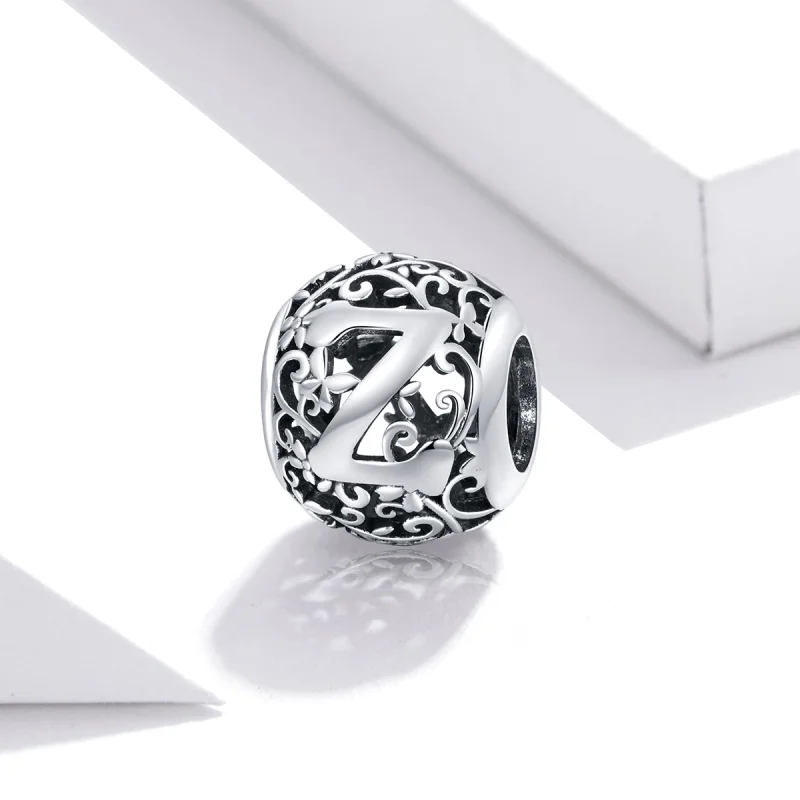 (Bild für) Charm mit durchbrochenem Blumenbuchstabe Z im Pandora-Stil - SCC1444-Z - Ansicht 2