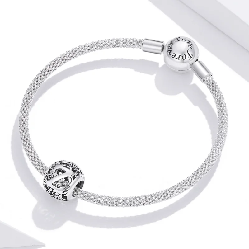 (Bild für) Charm mit durchbrochenem Blumenbuchstabe Z im Pandora-Stil - SCC1444-Z - Ansicht 3