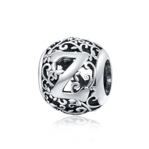 (Bild für) Charm mit durchbrochenem Blumenbuchstabe Z im Pandora-Stil - SCC1444-Z