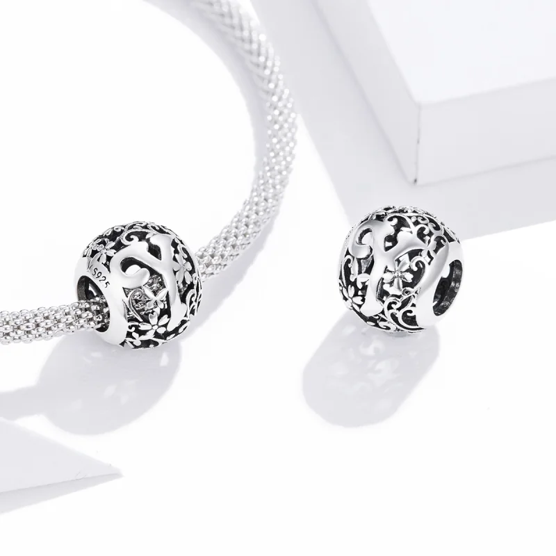 (Bild für) Charm mit durchbrochenem Blumenbuchstaben „Y“ im Pandora-Stil - SCC1444-Y - Ansicht 4
